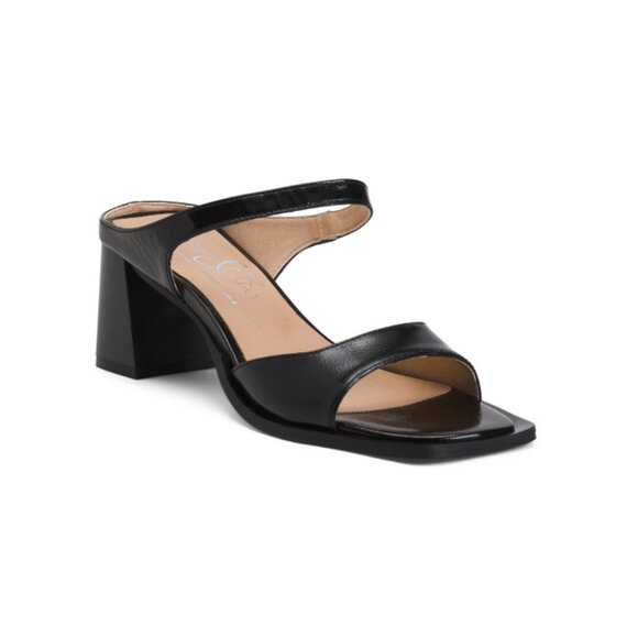 BOS AND CO Black Made In Italy Patent Leather Briar Heeled Sandals - Picture 1 of 2